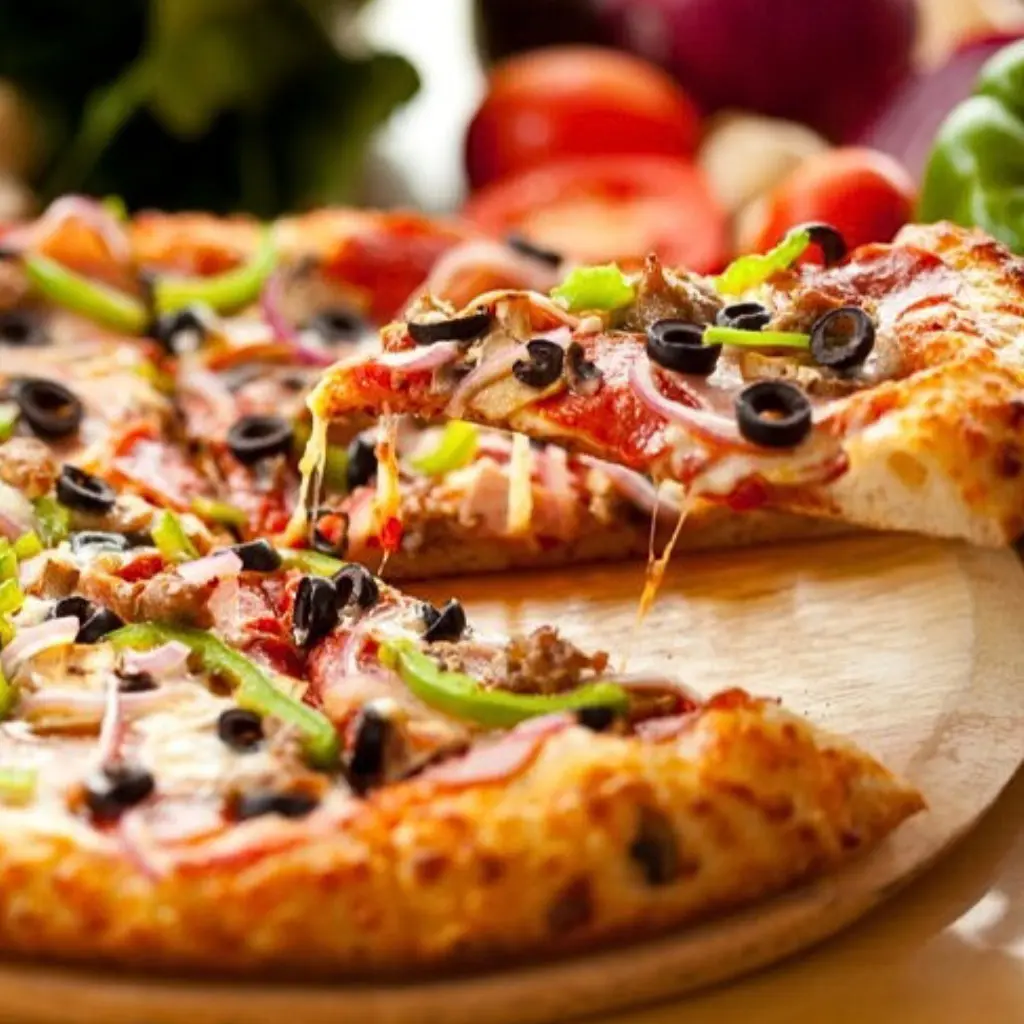 Vegetable Pepperoni Pizza
